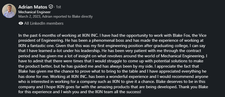 LinkedIn recommendation from Adrian