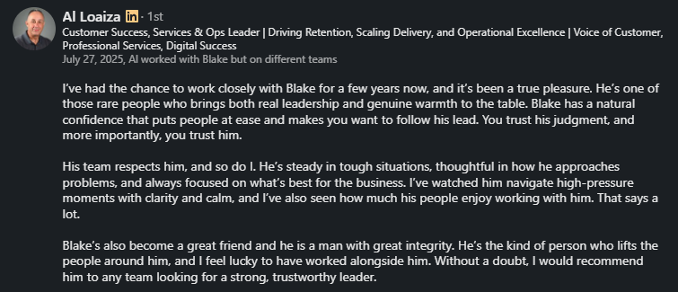 LinkedIn recommendation from Al